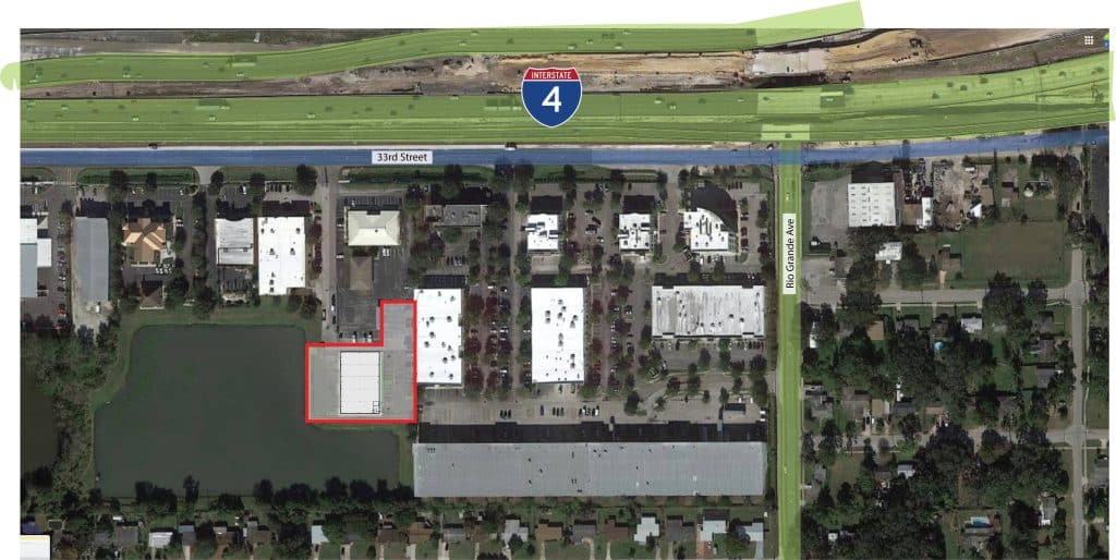 Commercial building aerial view