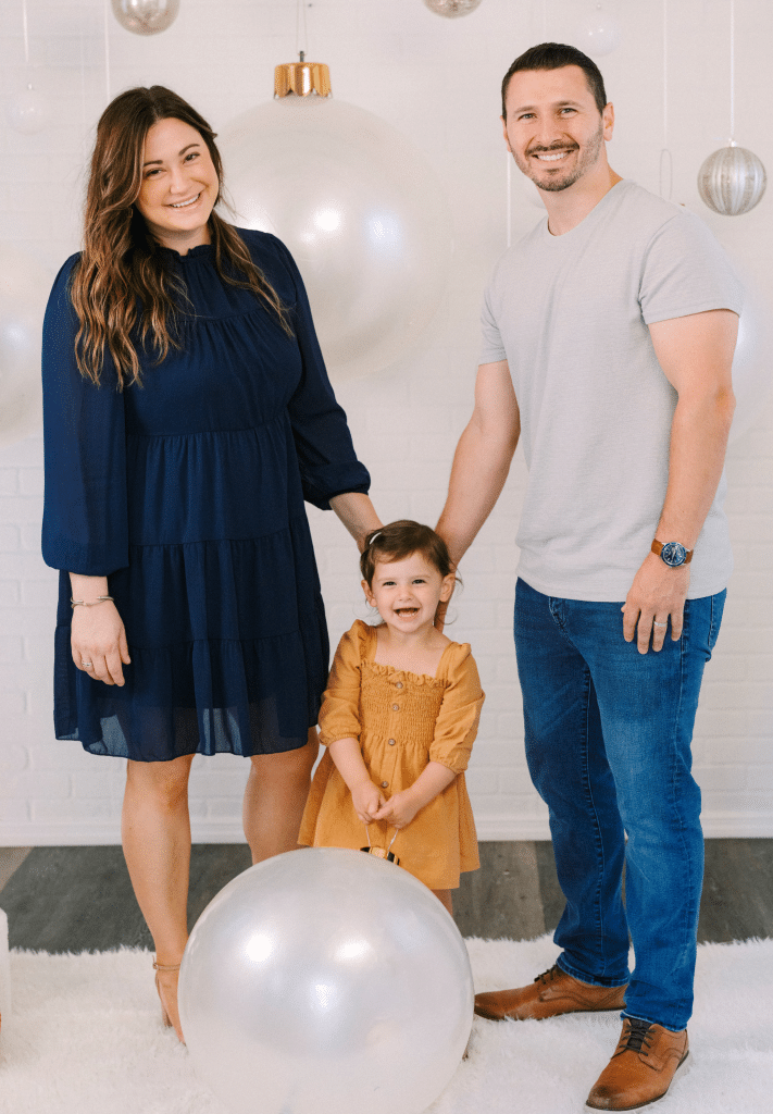 Hunter Family picture with wife and daughter