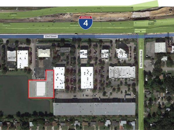 Commercial building aerial view
